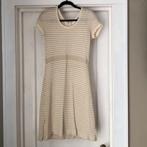 Cream and gold sweater dress